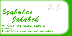 szabolcs jakubek business card